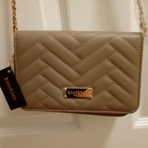 Bebe Los Angeles Sophia Taupe Crossbody/Shoulder bag. New.